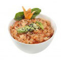 Tartar salmon and cabbage salad