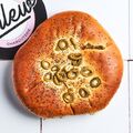 Pretzel bread with olives