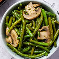 French beans and mushrooms