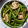 French beans with mushrooms