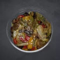 Fried eggplant and pepper