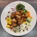 Salmon fritters Poke