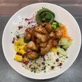 Chicken fritters Poke