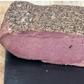 Homemade beef pastrami (slices)